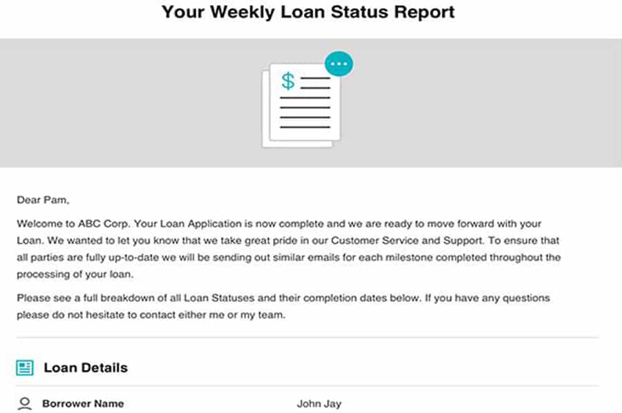 Mortgage Loan Status Report