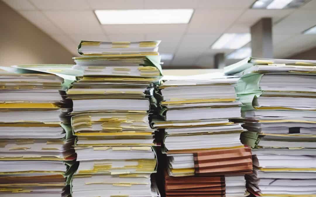 A Stack of Books and Documents